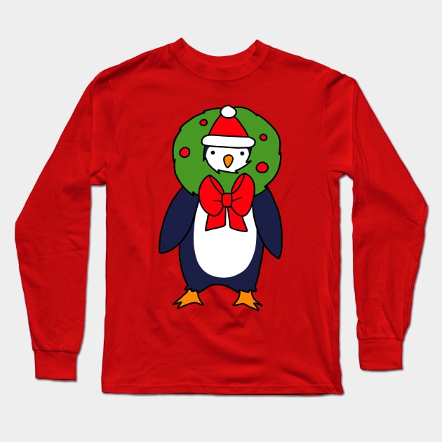 Christmas Reef Penguin Long Sleeve T-Shirt by saradaboru